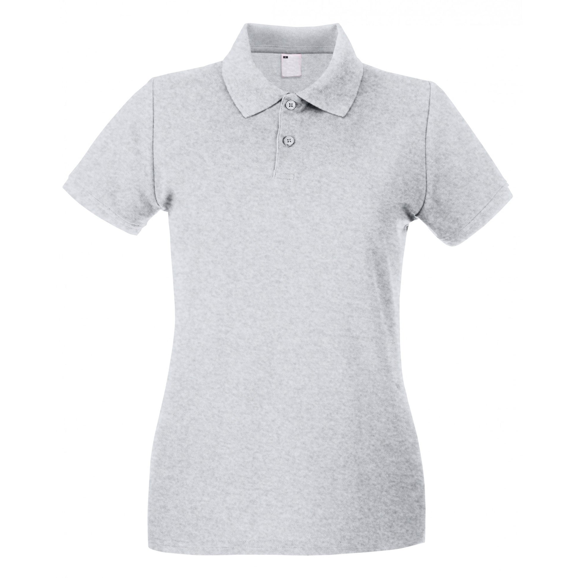 Grey Marl - Front - Fruit Of The Loom Womens-Ladies Lady Fit Short-Sleeved Polo Shirt