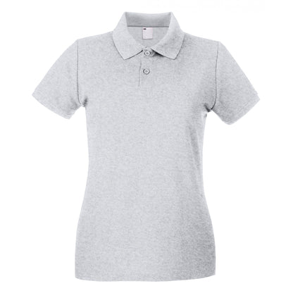 Grey Marl - Front - Fruit of the Loom Womens-Ladies Lady Fit Short-Sleeved Polo Shirt