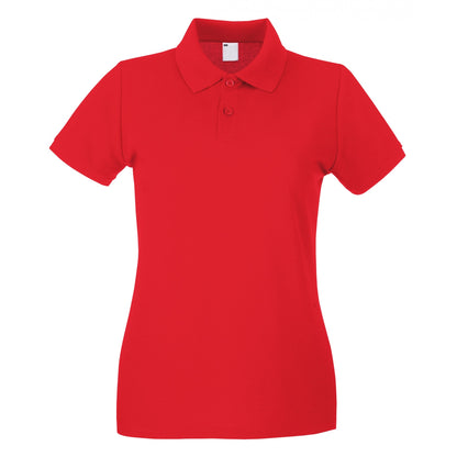 Bright Red - Front - Fruit Of The Loom Womens-Ladies Lady Fit Short-Sleeved Polo Shirt