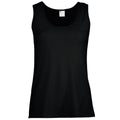 Jet Black - Front - Womens-Ladies Value Fitted Sleeveless Vest