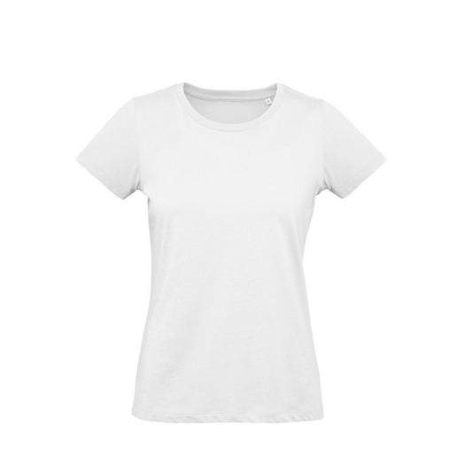 White - Front - B&C Womens-Ladies Inspire Plus Tee