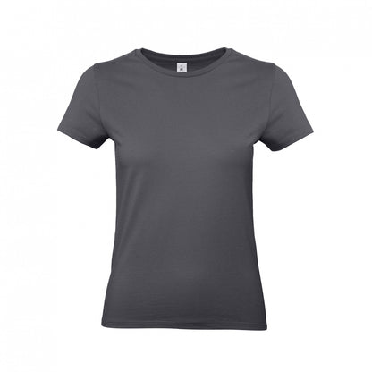 Dark Grey - Front - B&C Womens-Ladies #E190 Tee
