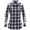 Titanium Plaid - Front - Stormtech Womens-Ladies Snap Front Long Sleeve Shirt