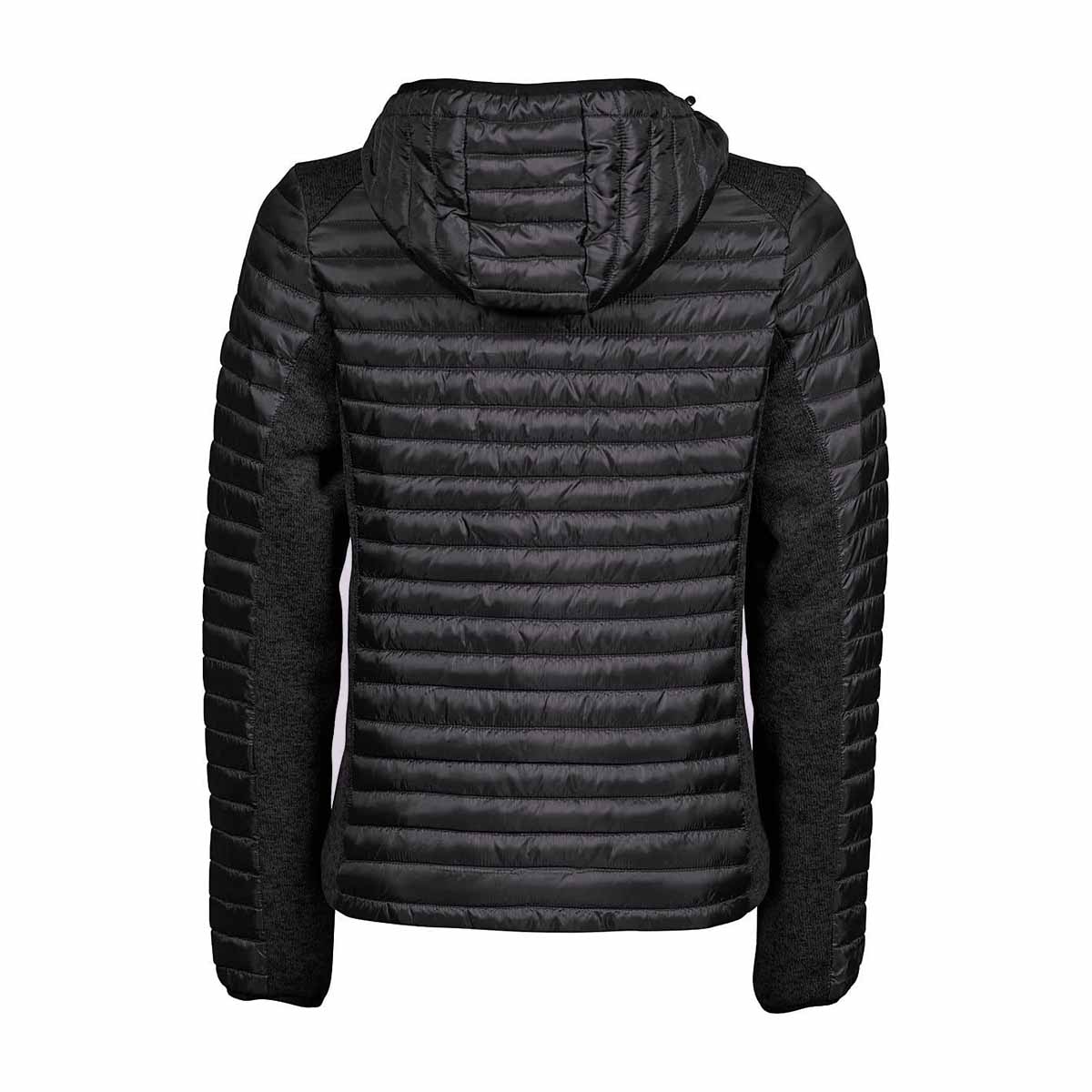 Jet Black-Black Melange - Back - Tee Jays Mens Aspen Crossover Jacket