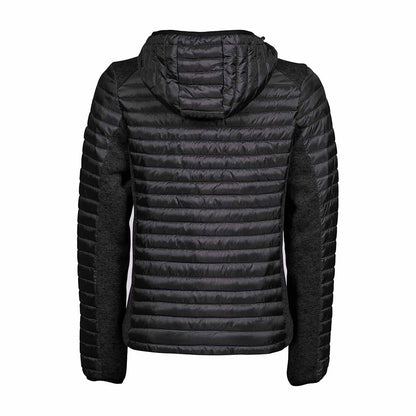 Jet Black-Black Melange - Back - Tee Jays Mens Aspen Crossover Jacket