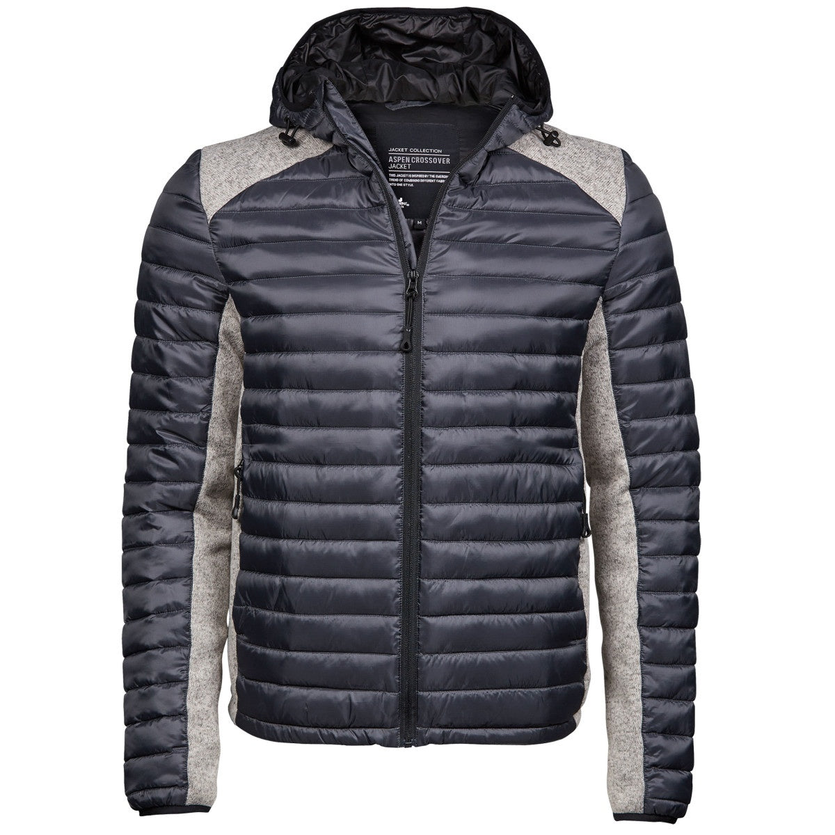 Cosmic Grey-Grey Melange - Front - Tee Jays Mens Aspen Crossover Jacket