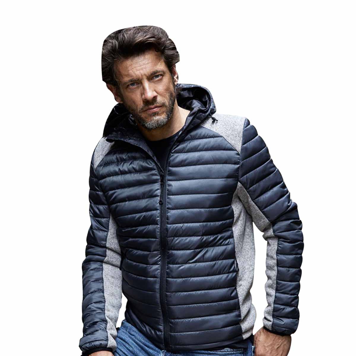 Cosmic Grey-Grey Melange - Back - Tee Jays Mens Aspen Crossover Jacket