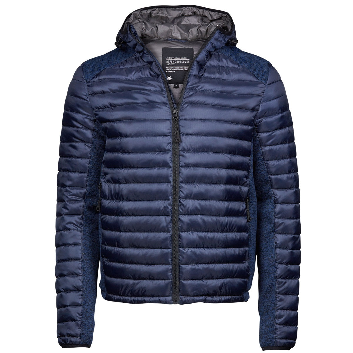 Admiral Navy-Navy Melange - Front - Tee Jays Mens Aspen Crossover Jacket