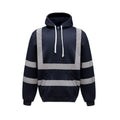 Navy Blue - Front - Yoko Mens Hi Vis Reflective Hoodie