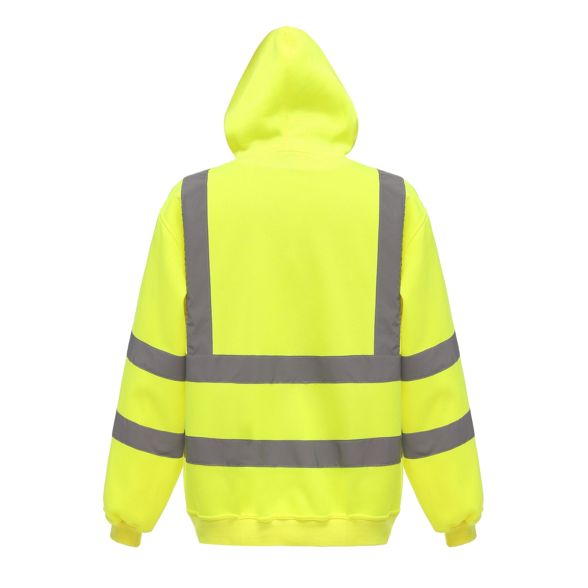Yellow - Back - Yoko Mens Hi Vis Reflective Hoodie