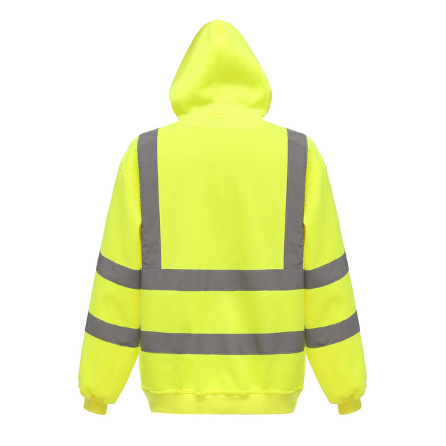 Yellow - Back - Yoko Mens Hi Vis Reflective Hoodie