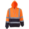 Hi Visibility Orange-Admiral Navy - Side - Yoko Mens Hi Vis Reflective Hoodie