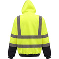 Hi Visibility Yellow-Admiral Navy - Back - Yoko Mens Hi Vis Reflective Hoodie