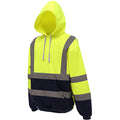 Hi Visibility Yellow-Admiral Navy - Lifestyle - Yoko Mens Hi Vis Reflective Hoodie