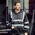 Black - Back - Yoko Mens Hi Vis Reflective Hoodie