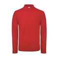 Crimson - Front - B&C ID.001 Mens Long Sleeve Polo