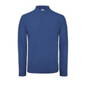 Regal Blue - Front - B&C ID.001 Mens Long Sleeve Polo