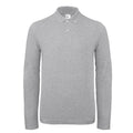 Taupe Grey - Front - B&C ID.001 Mens Long Sleeve Polo