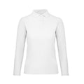 Snow - Front - B&C ID.001 Womens-Ladies Long Sleeve Polo