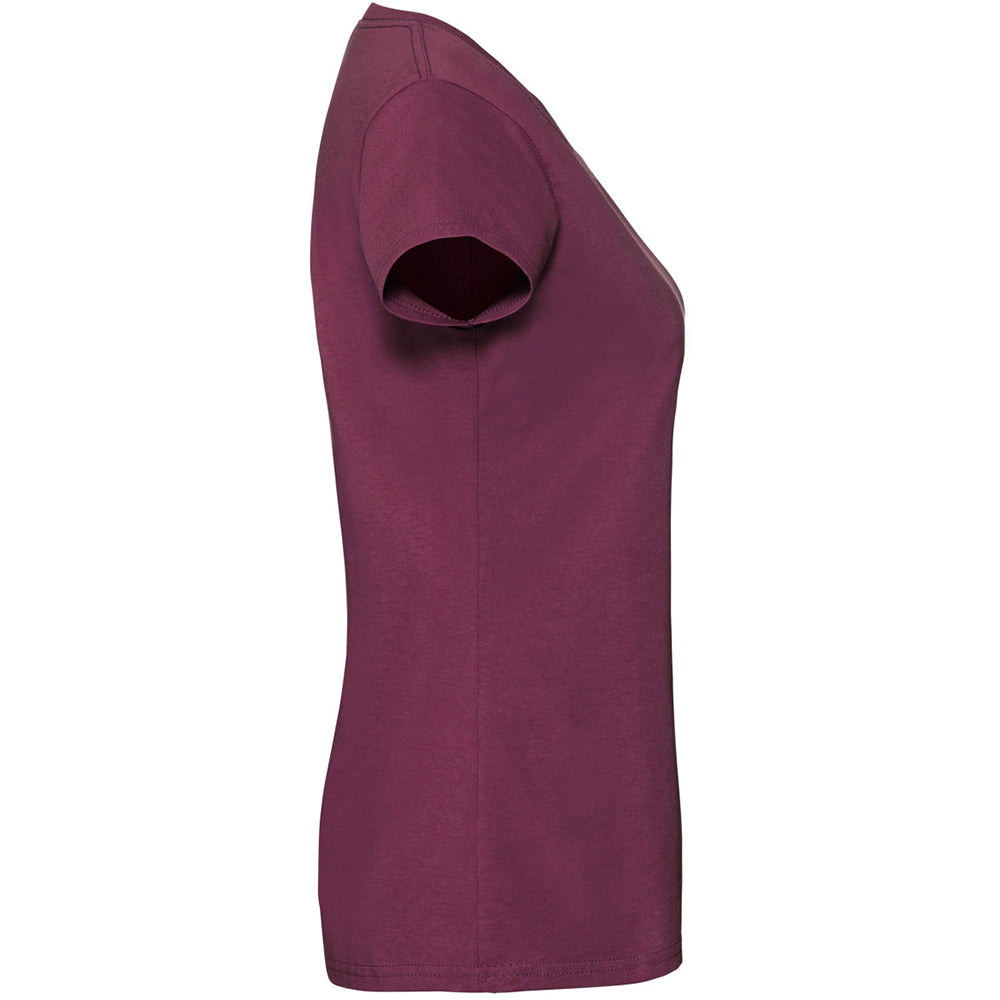 Oxblood - Side - Fruit Of The Loom Womens-Ladies Ringspun Premium T-Shirt