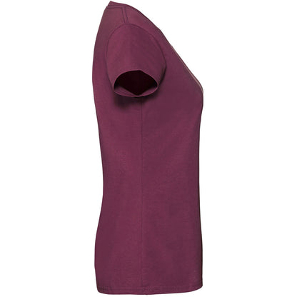 Oxblood - Side - Fruit Of The Loom Womens-Ladies Ringspun Premium T-Shirt