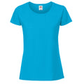 Azure Blue - Front - Fruit Of The Loom Womens-Ladies Ringspun Premium T-Shirt