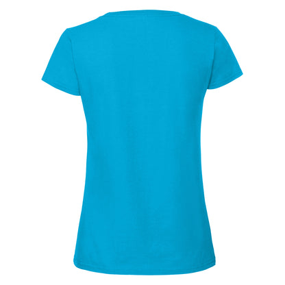 Azure Blue - Back - Fruit Of The Loom Womens-Ladies Ringspun Premium T-Shirt