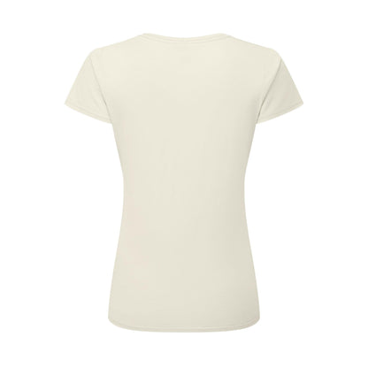 Natural - Back - Fruit Of The Loom Womens-Ladies Ringspun Premium T-Shirt