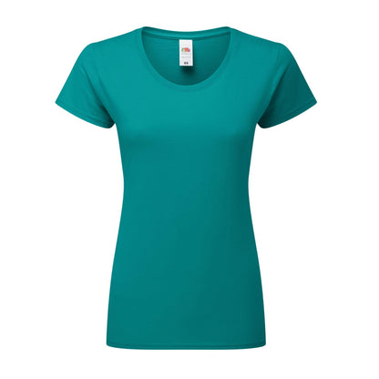 Ocean Teal - Front - Fruit Of The Loom Womens-Ladies Ringspun Premium T-Shirt