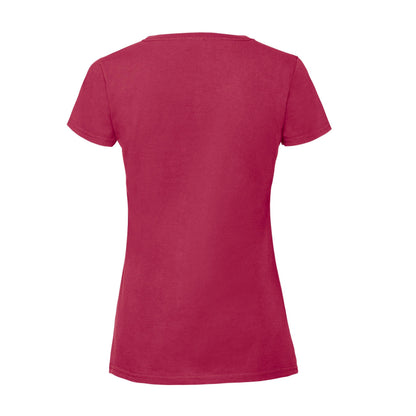 Cranberry - Back - Fruit Of The Loom Womens-Ladies Ringspun Premium T-Shirt
