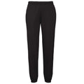 Black - Front - Fruit Of The Loom Mens Elasticated Cuff Jog Pants - Jogging Bottoms