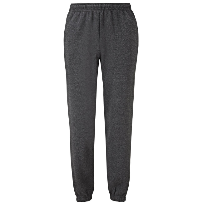 Dark Heather - Front - Fruit Of The Loom Mens Elasticated Cuff Jog Pants - Jogging Bottoms