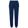 Navy - Front - Fruit Of The Loom Mens Elasticated Cuff Jog Pants - Jogging Bottoms