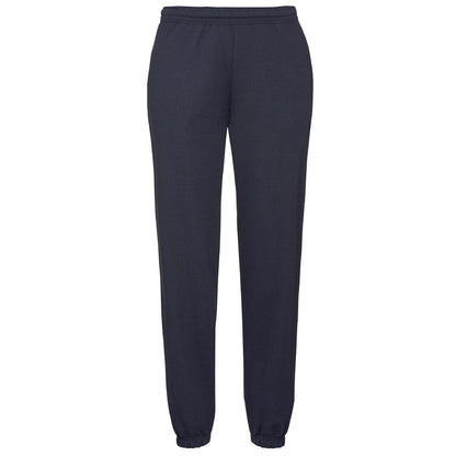 Deep Navy - Front - Fruit Of The Loom Mens Elasticated Cuff Jog Pants - Jogging Bottoms