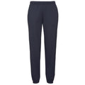 Deep Navy - Front - Fruit Of The Loom Mens Elasticated Cuff Jog Pants - Jogging Bottoms