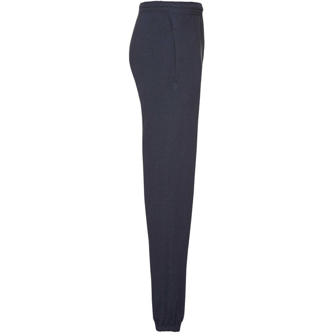 Deep Navy - Side - Fruit Of The Loom Mens Elasticated Cuff Jog Pants - Jogging Bottoms