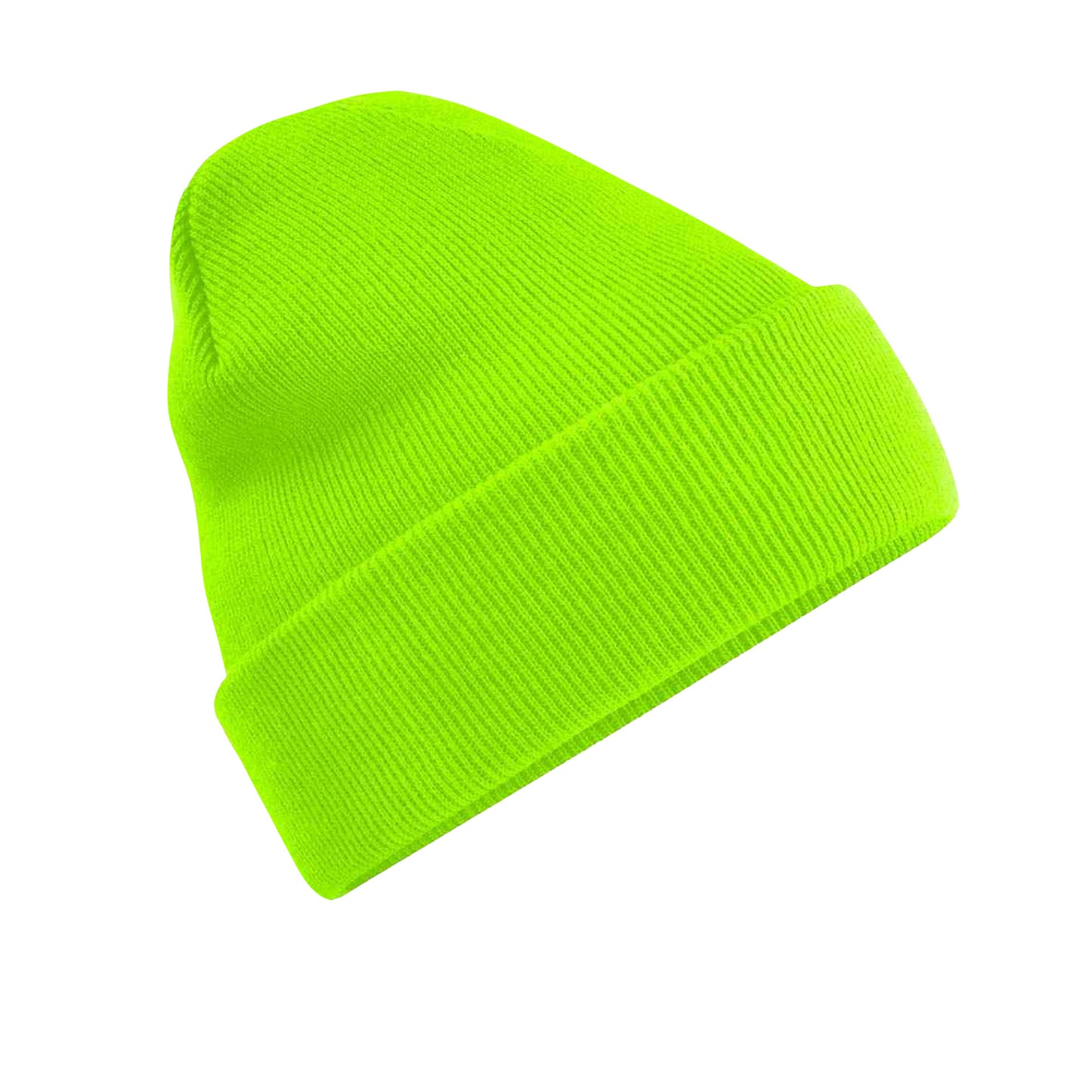 Fluorescent Green - Front - Beechfield Unisex Adults Original Cuffed Beanie