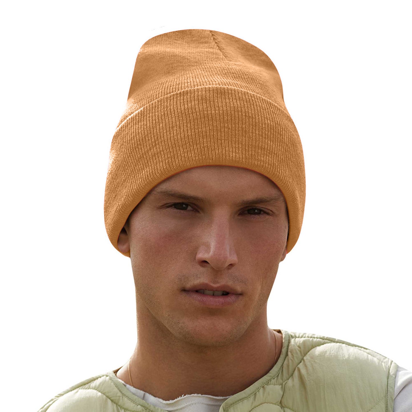 Caramel - Side - Beechfield Unisex Adults Original Cuffed Beanie