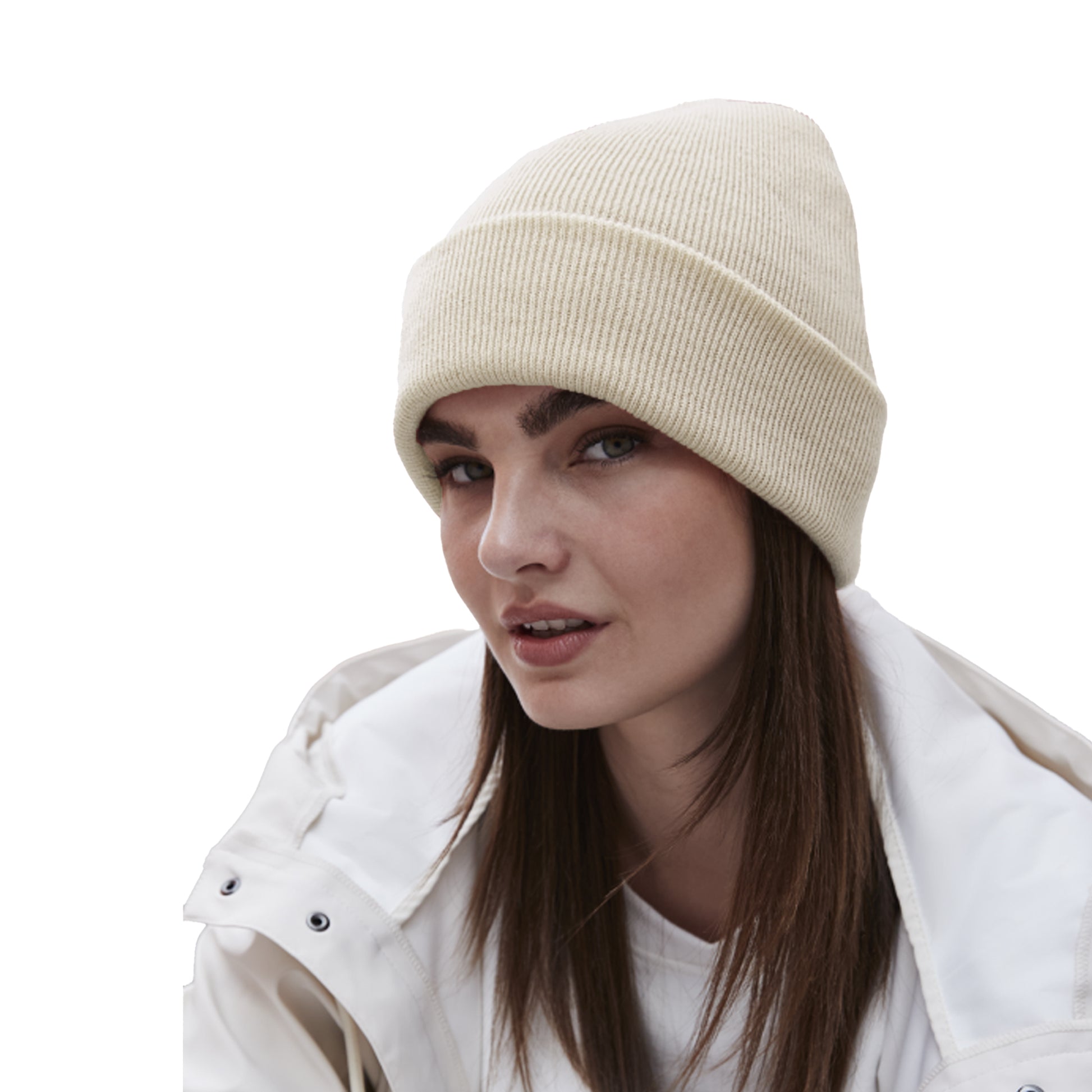 Almond - Side - Beechfield Unisex Adults Original Cuffed Beanie