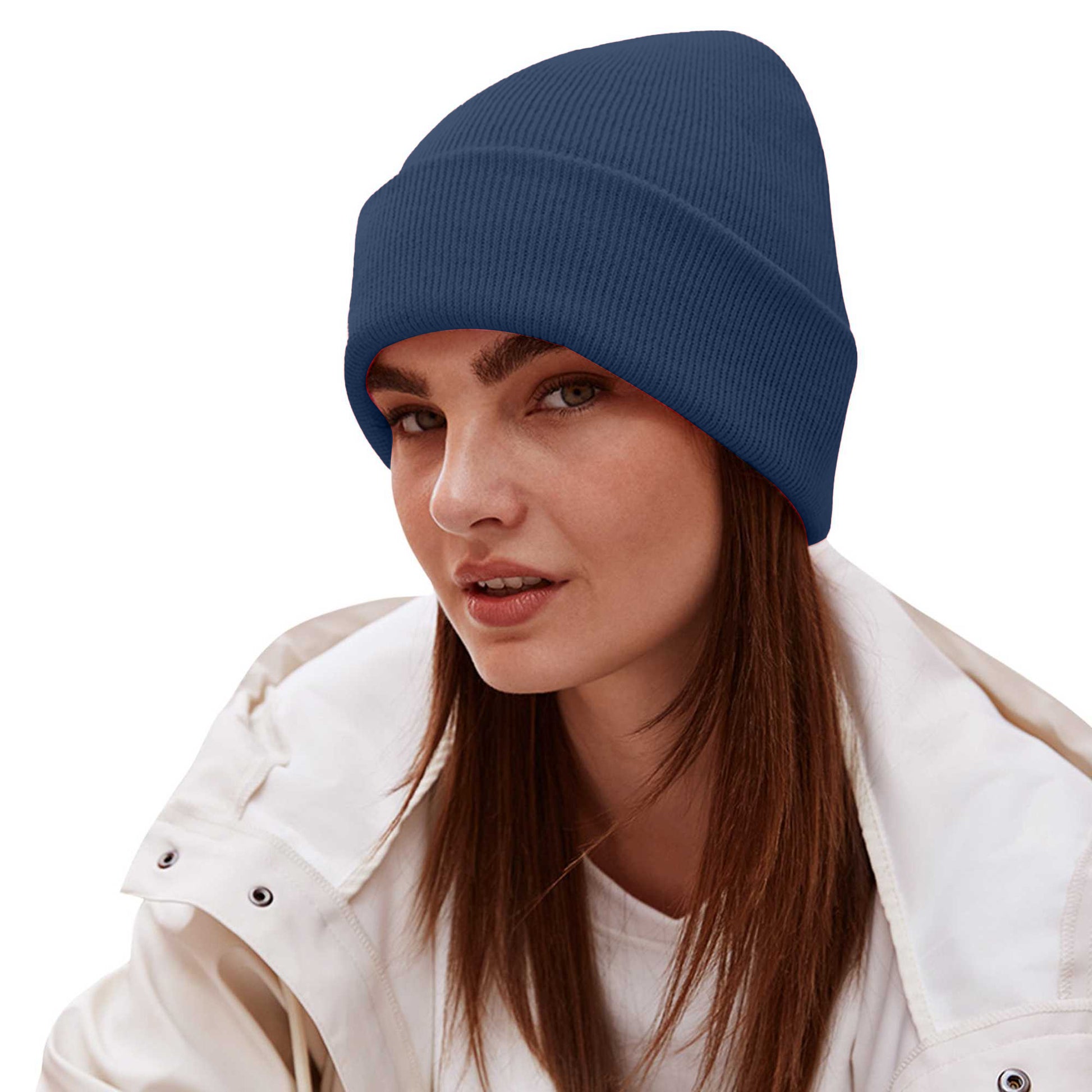 French Navy - Side - Beechfield Unisex Adults Original Cuffed Beanie