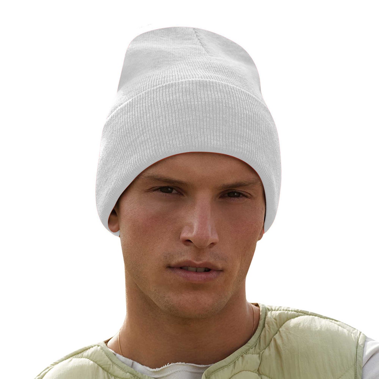 Light Grey - Side - Beechfield Unisex Adults Original Cuffed Beanie