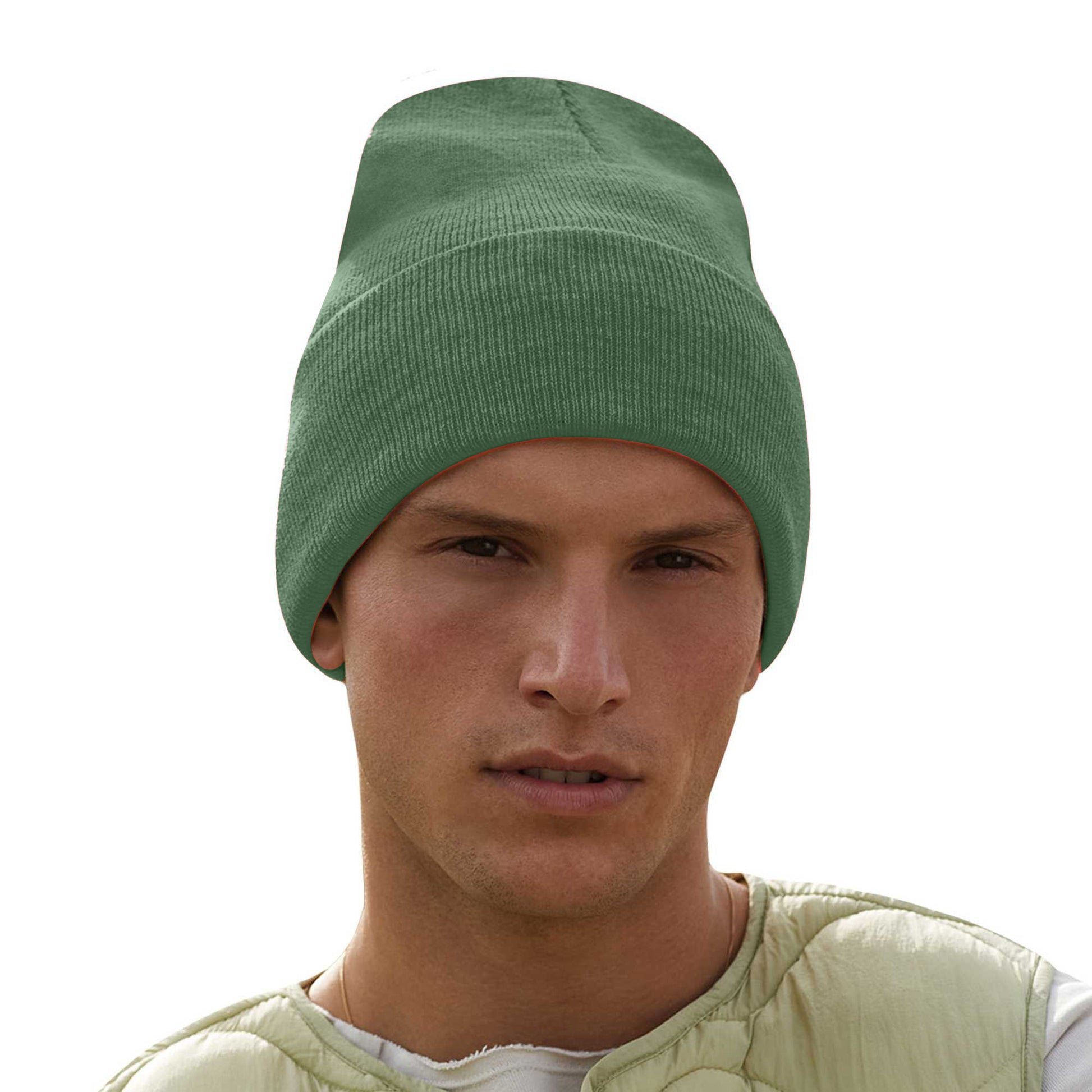 Moss Green - Back - Beechfield Unisex Adults Original Cuffed Beanie