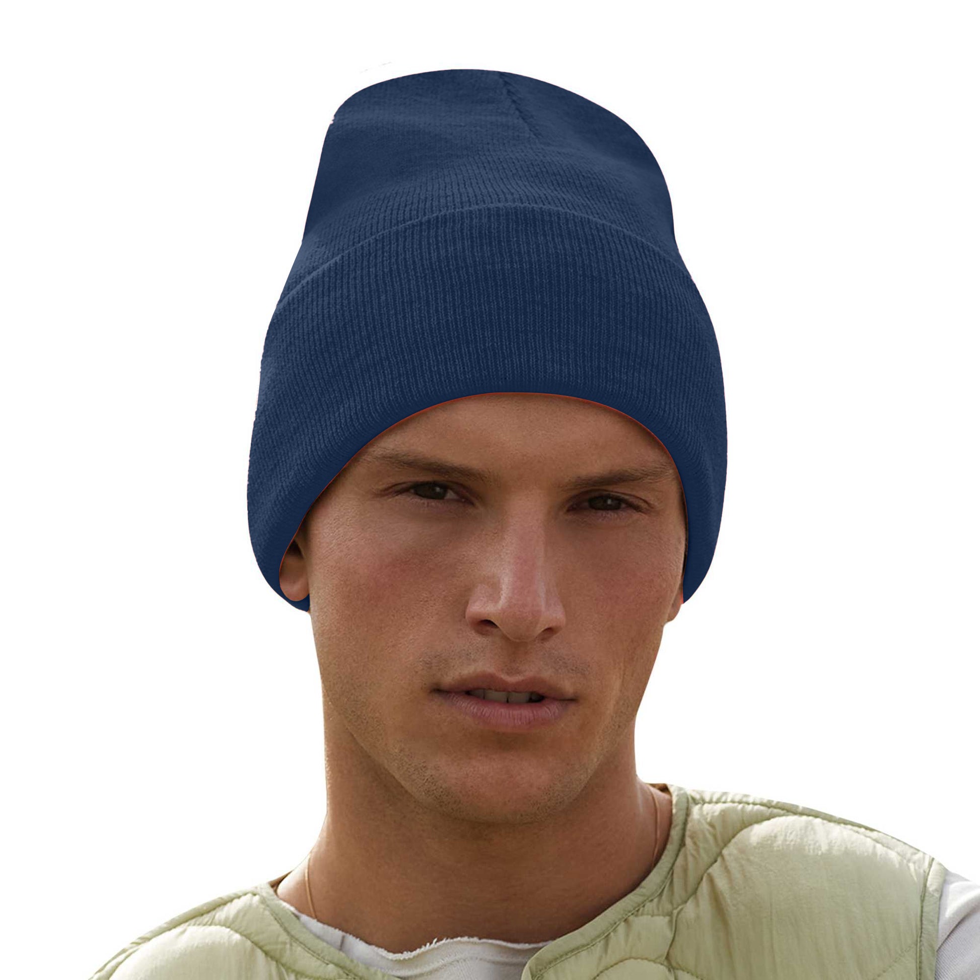 Oxford Navy - Side - Beechfield Unisex Adults Original Cuffed Beanie