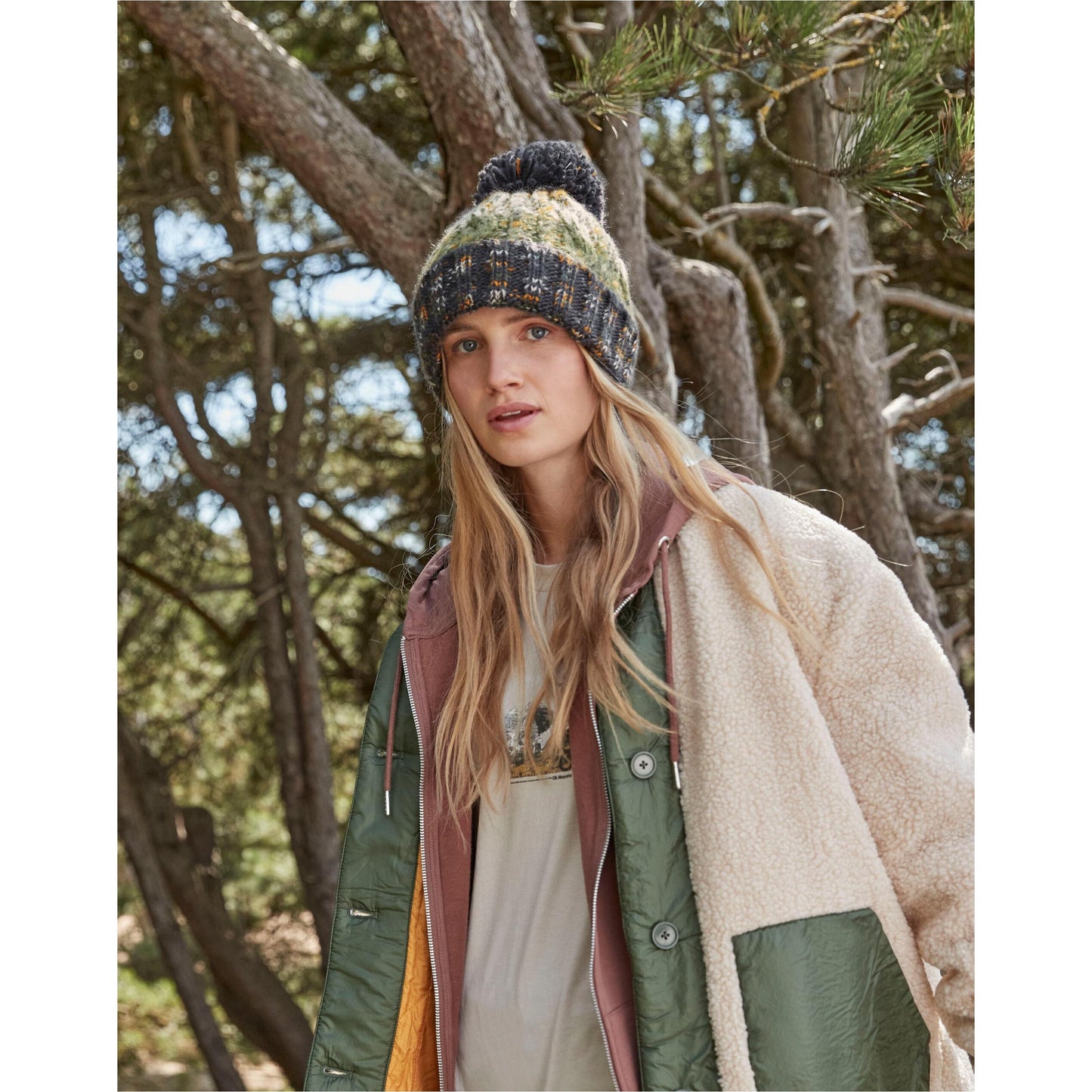Watermelon Breeze - Front - Beechfield Womens-Ladies Corkscrew Pom Pom Beanie