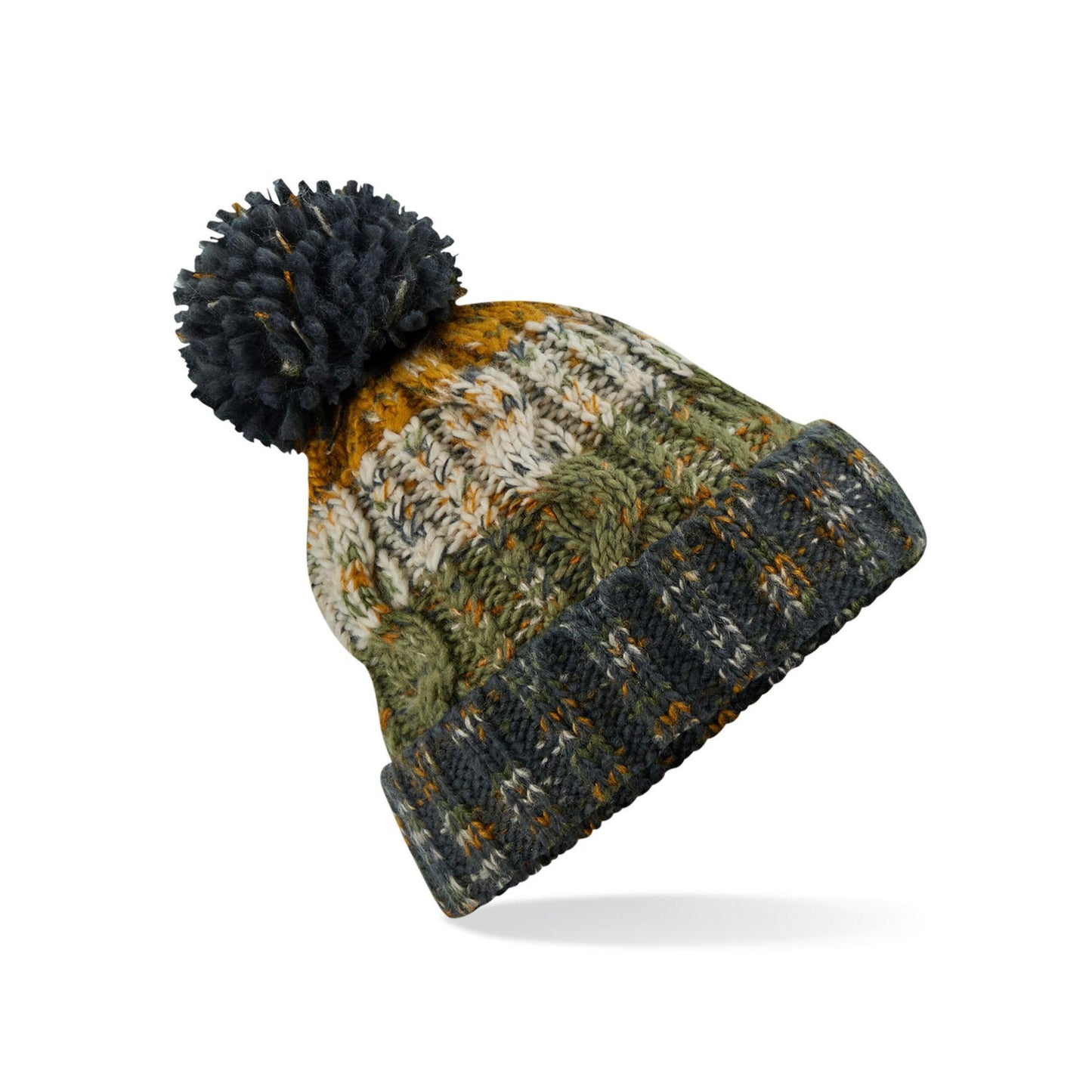 Autumn Moss - Back - Beechfield Womens-Ladies Corkscrew Pom Pom Beanie