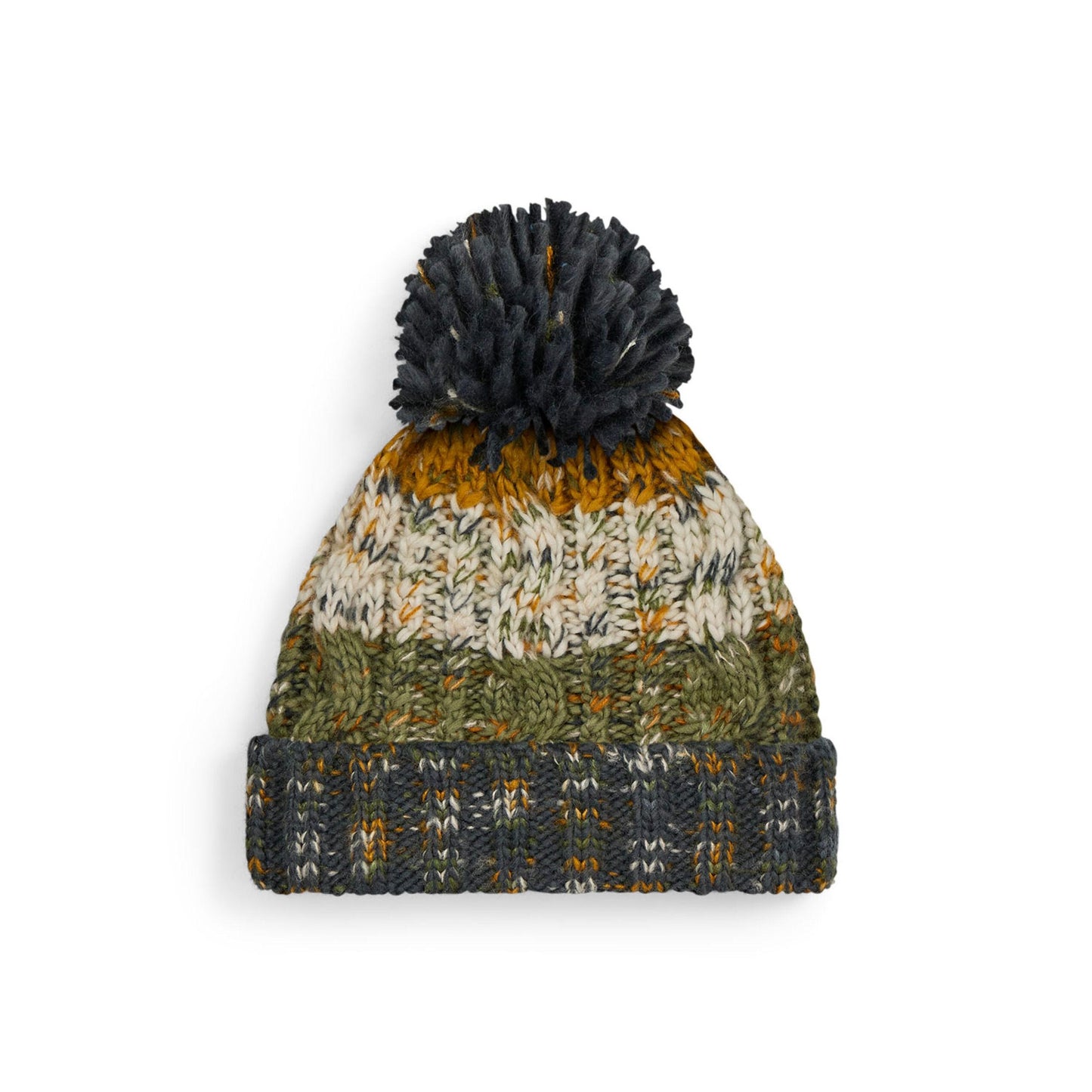 Autumn Moss - Side - Beechfield Womens-Ladies Corkscrew Pom Pom Beanie