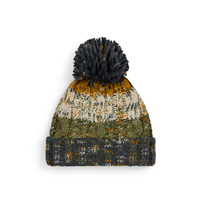 Autumn Moss - Side - Beechfield Womens-Ladies Corkscrew Pom Pom Beanie