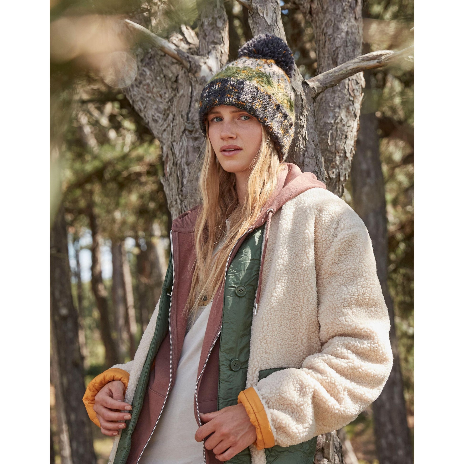 Autumn Moss - Pack Shot - Beechfield Womens-Ladies Corkscrew Pom Pom Beanie
