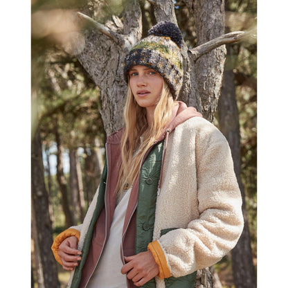 Autumn Moss - Pack Shot - Beechfield Womens-Ladies Corkscrew Pom Pom Beanie