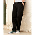 Black - Back - Fruit Of The Loom Mens Open Hem Jog Pants - Jogging Bottoms